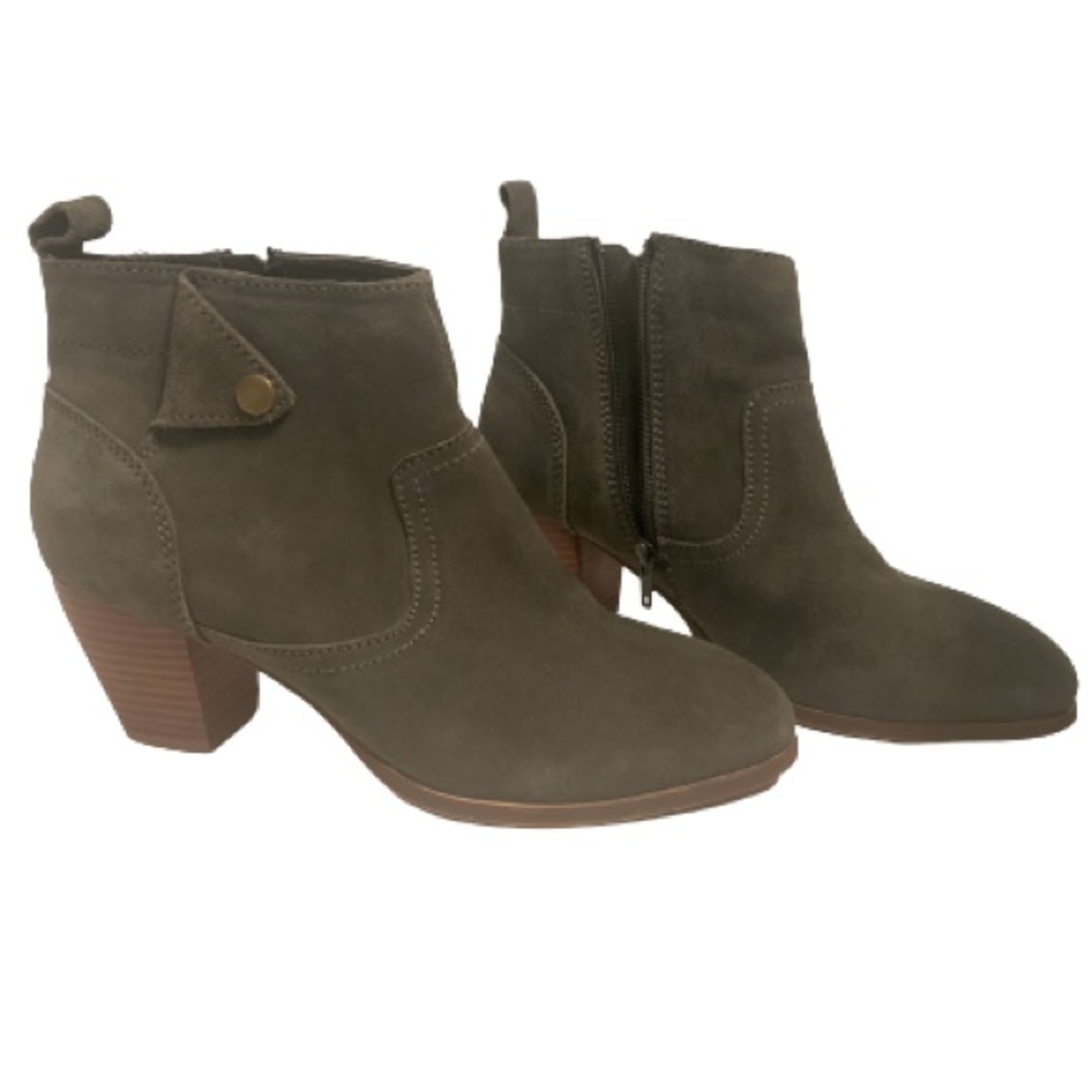 Diba Olive Green Booties, Size 9